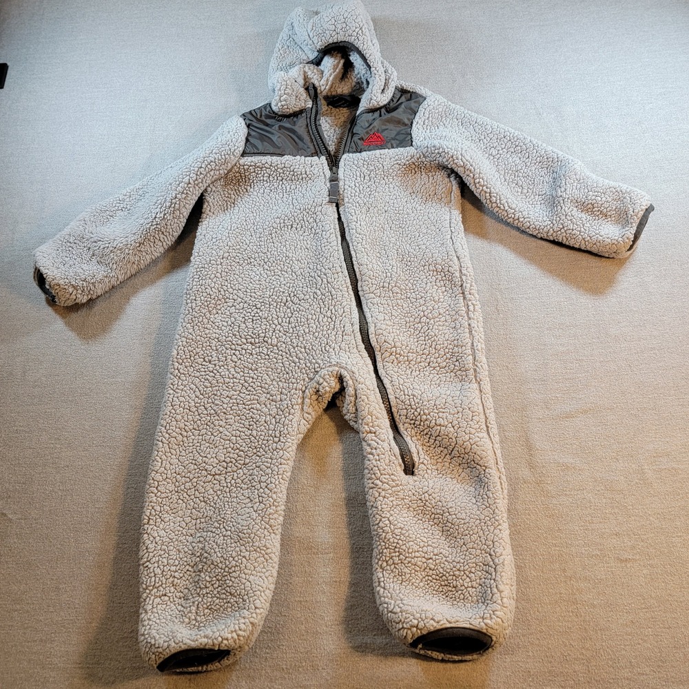 Snozu Sherpa Fleece Toddler 24M Gray Unisex Excellent Hooded Snowsuit 765